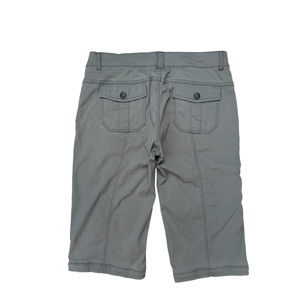 PRANA Gray Low Rise Crop Hiking Pants Size 10 Womens Zip Leg Pockets Stretch - Picture 2 of 6